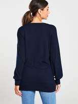 Thumbnail for your product : Very V Neck Blouson Sleeve Slouch Jumper - Navy