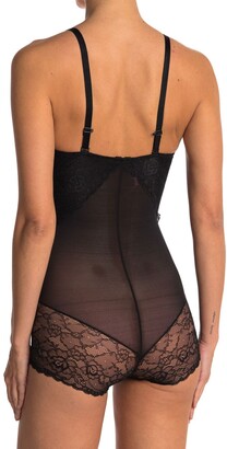 Sexy Lace Bodysuit in Power Mesh with Front Shaping Panel