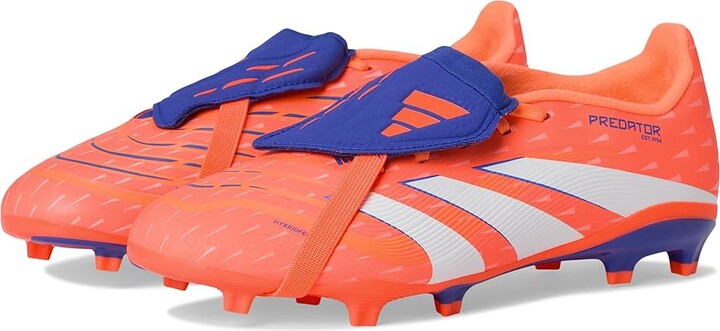Adidas Originals Kids League Predator Fold-Over Tongue Firm Ground/Multi Ground Cleats (Little Kid/Big Kid) Kids Shoes Signal Coral/White/Beam Orange