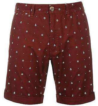 Soul Cal SoulCal Mens Deluxe Anchor Chino Shorts Pants Trousers Bottoms Cotton Print Zip