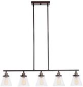 Thumbnail for your product : Globe Electric 5-Light Oil-Rubbed Bronze and Antique Brass Linear Industrial Pendant