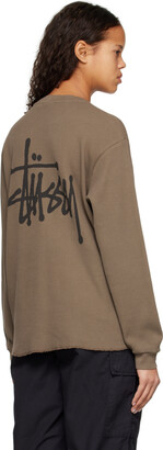Stussy Brown Overdyed Long Sleeve T-Shirt