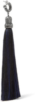Thumbnail for your product : Lanvin Rhoda Tasseled Gunmetal-tone Swarovski Crystal Earrings - Midnight blue