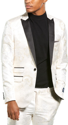 paisley and gray white floral jacket