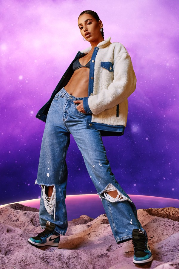 boohoo Paint Splatter Rip Knee Jean ShopStyle