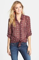 Thumbnail for your product : Band of Gypsies Paisley Print Tunic Shirt (Juniors)