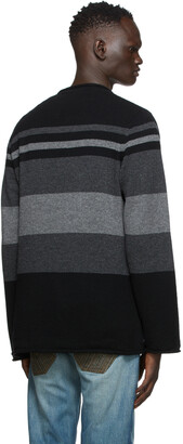 Undercover Black Stripe V-Neck Sweater
