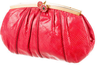 Judith Leiber Embossed Leather Clutch