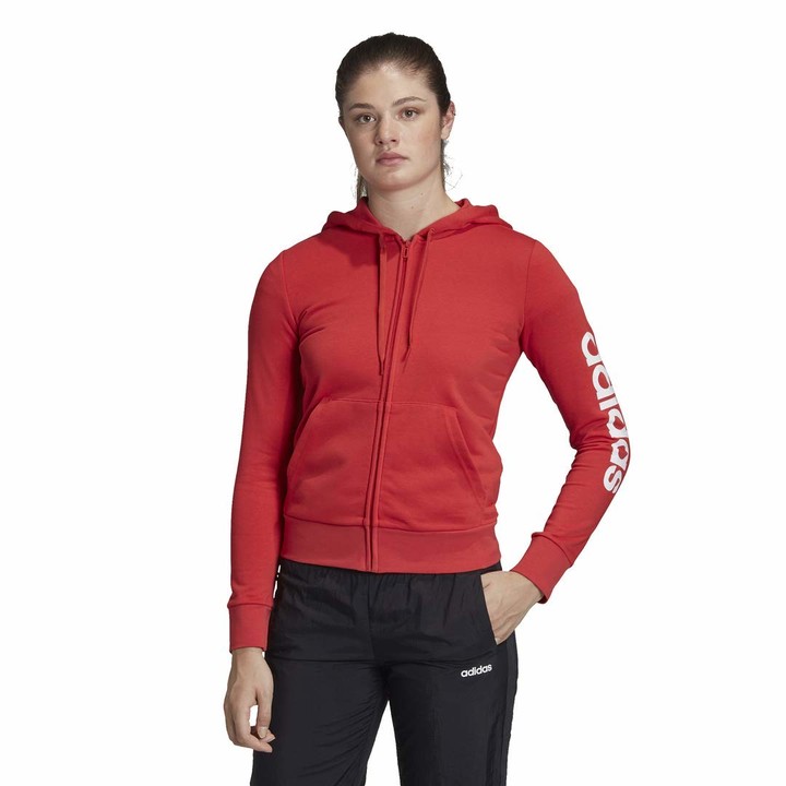 adidas Women's Essentials Linear Full Zip Hoodie Jacket - ShopStyle
