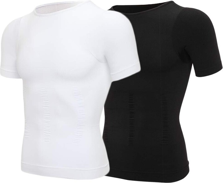 SLIMBELLE® Men's Body Shaper Slimming Vest T-Shirt Elastic Slim Shapewear  Compression Undershirts Tummy Control Waist Trainer Size - M - ShopStyle  Shirts