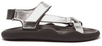 Christopher Kane Moulded-sole Metallic-leather Sandals - Silver