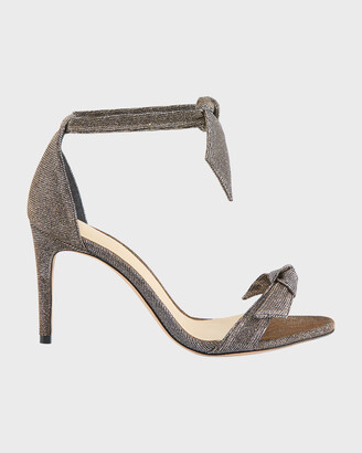 Alexandre Birman Clarita Mid-Heel Metallic Evening Fabric Sandals