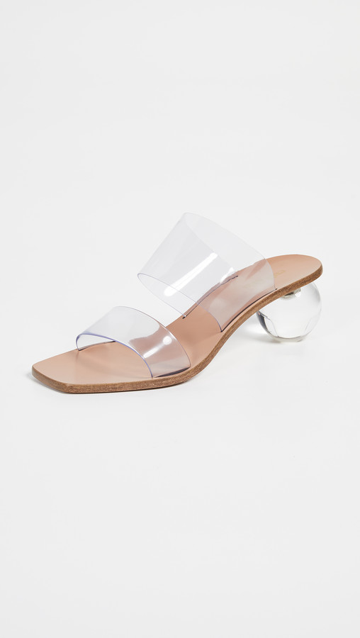 clear plastic mules