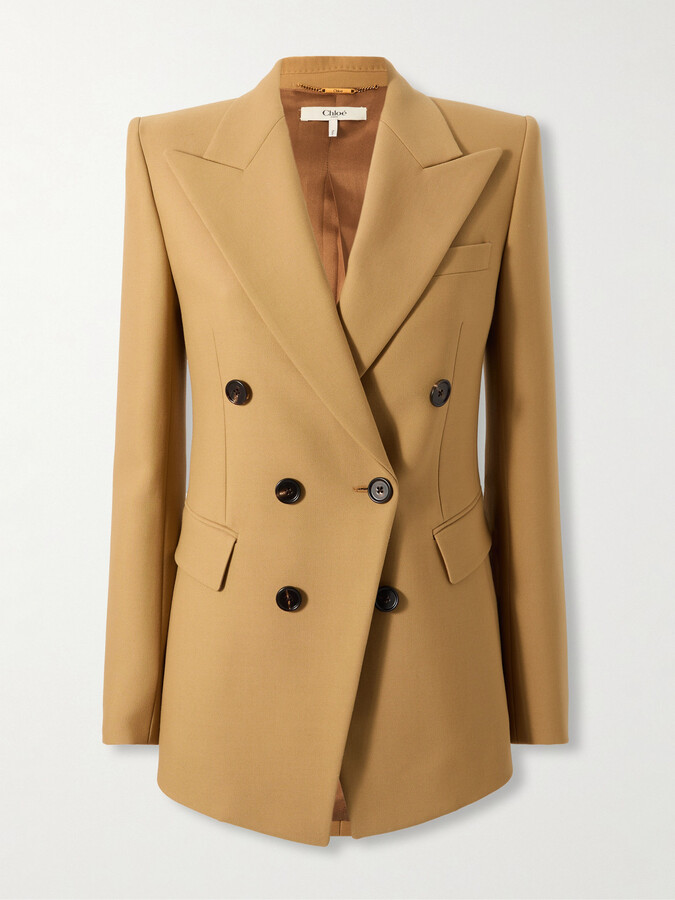 Chloé Double-breasted Wool Blazer - Brown