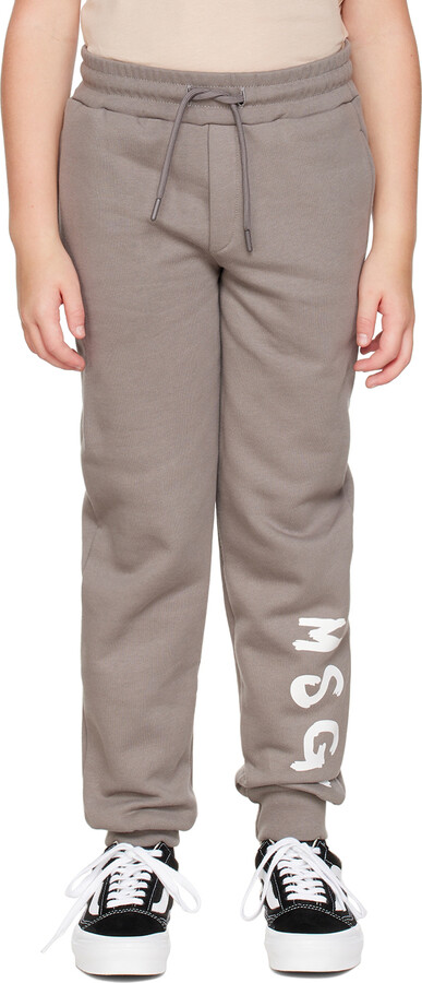 MSGM Kids Kids Gray Logo Lounge Pants
