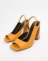 Thumbnail for your product : ASOS DESIGN Hinton Premium Leather Block Heeled Sandals