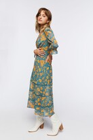 Thumbnail for your product : Forever 21 Plunging Floral Chiffon Midi Dress