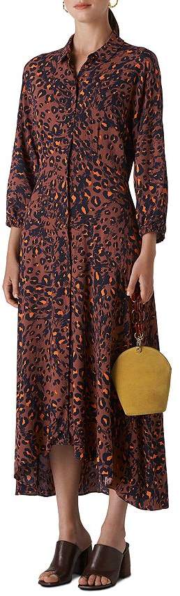 whistles animal print shirt dress