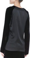 Thumbnail for your product : Haider Ackermann Velvet-Sleeve Raglan Shirt