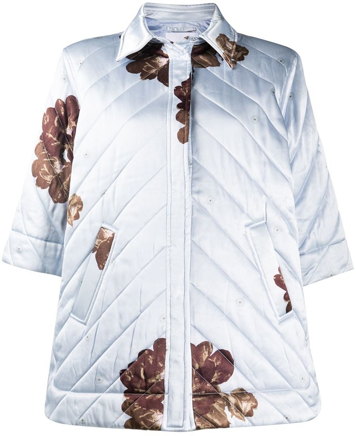 Ganni FloralPrint Quilted Jacket ShopStyle