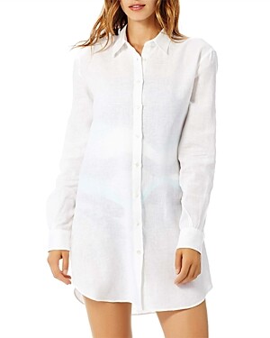 Vilebrequin Linen Button Front Shirt Swim Cover-Up - ShopStyle