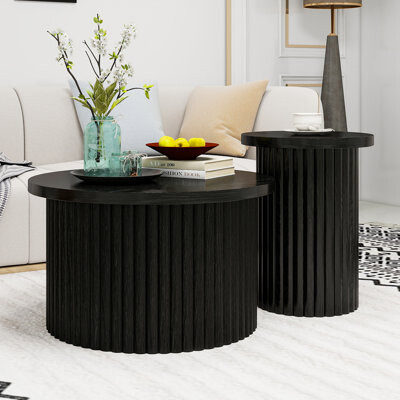 mixtavie Round Nesting Coffee Tables Set of 2