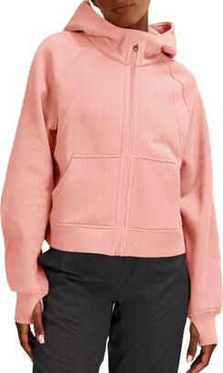 LASLULU Womens Athletic Hoodies Zipper Long Sleeve Crop Tops Oversized  Winter Warm Sweater Fleece Lined Sweatshirt Workout Tops with Thumb  Hole(Khaki-XX-Large) - ShopStyle