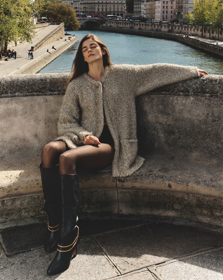 Veronica Beard Rozan Metallic Knit Jacket