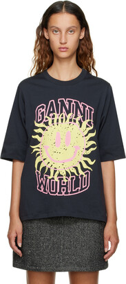 Ganni Black Smiley T-Shirt