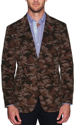 Tailorbyrd Patterned Corduroy Textured Two Button Notch Lapel Modern Fit Sport Coat