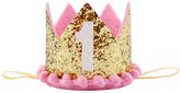Thumbnail for your product : Besker 99 Besker 1st Birthday Crown Baby Girl First Birthday Tiara Headband Hat Cake Smash
