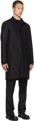 Harris Wharf London Black Wool Mac Coat