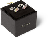 Thumbnail for your product : Paul Smith Striped Enamelled Silver Cufflinks