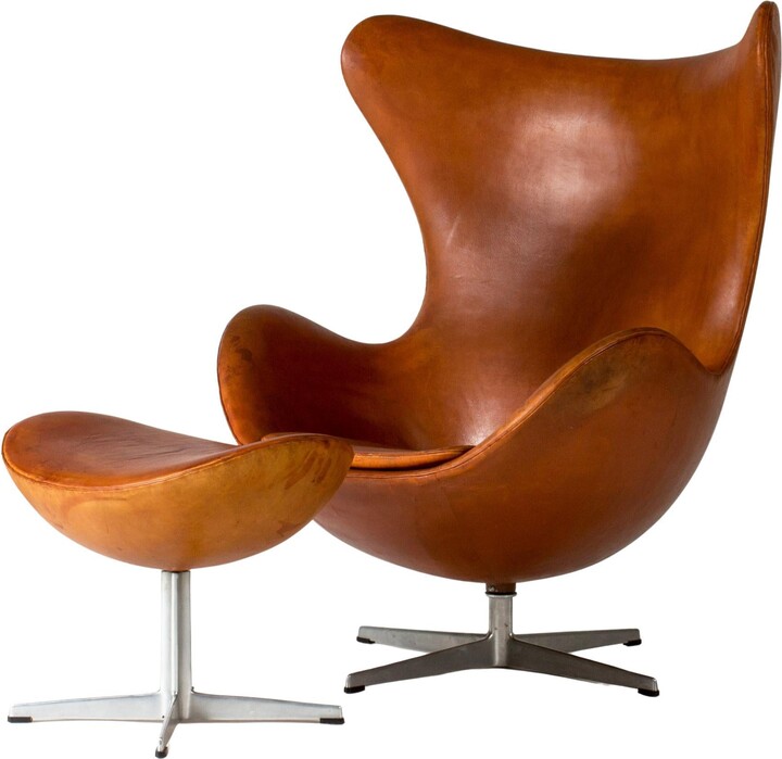 Midcentury Modern "egg" Lounge Chair And Ottoman, Arne Jacobsen, Denmark, 1950s