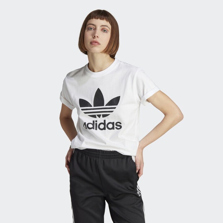 Adidas Originals Women's Trefoil Monogram Infill T-Shirt, Small, Orchid Fusion