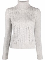 Thumbnail for your product : Lamberto Losani Perforated-Knit Roll-Neck Jumper