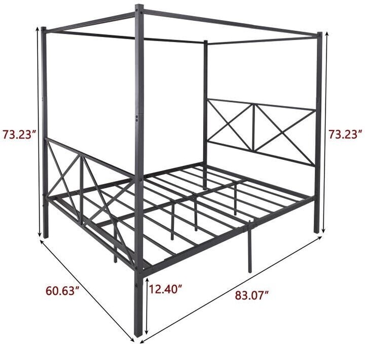 Metal Canopy Bed Frame, Platform Bed Frame with X Shaped Frame ShopStyle