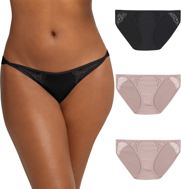 Women's Maidenform DMBTBK Barely There Invisible Look Bikini Panty (Black  7) 