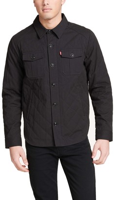 levi's men's cotton diamond quilted shirt jacket