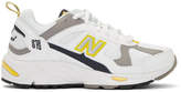 Thumbnail for your product : New Balance White and Yellow 878 Sneakers