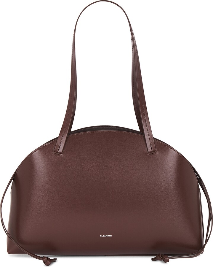Jil Sander Curve Medium Shoulder Bag in Brown