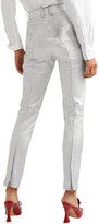 Thumbnail for your product : Sies Marjan Brin Zip-detailed Metallic Textured-leather Skinny Pants