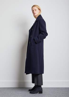 Y's Lambs Wool Double Breasted Coat Navy Size: JP 1