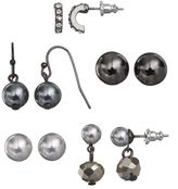 Thumbnail for your product : Croft & barrow ® bead stud, hoop & drop earring set