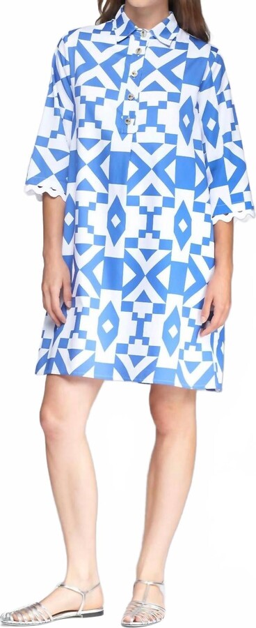 Vilagallo Tyanna Maxi Geo Azulon In Geometric Azulon