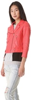 Thumbnail for your product : Rebecca Minkoff Perforated Wes Leather Moto Jacket