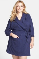 Thumbnail for your product : Make + Model 'Dreamer' Speckle Hooded Robe (Plus Size)