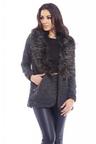 Thumbnail for your product : AX Paris Speckle Fur Collar  Jacket