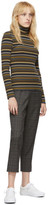Thumbnail for your product : 6397 Navy and Brown Striped Rib Turtleneck