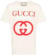 Thumbnail for your product : Gucci oversize t-shirt with interlocking g off white/red